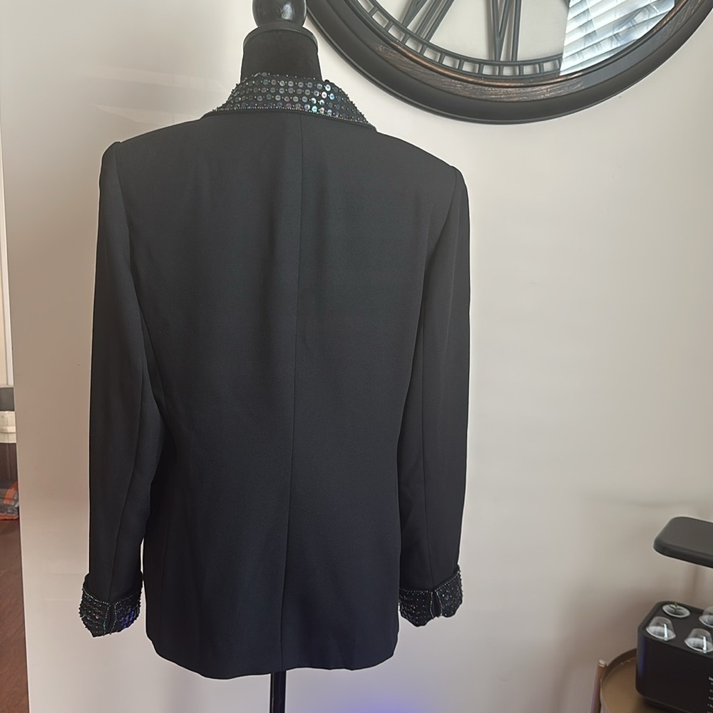 Clio Black Sequin Collar & Cuffs Jacket - Picture 3 of 13